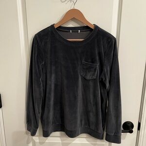 Slate Velour Soft Pullover Top Size M